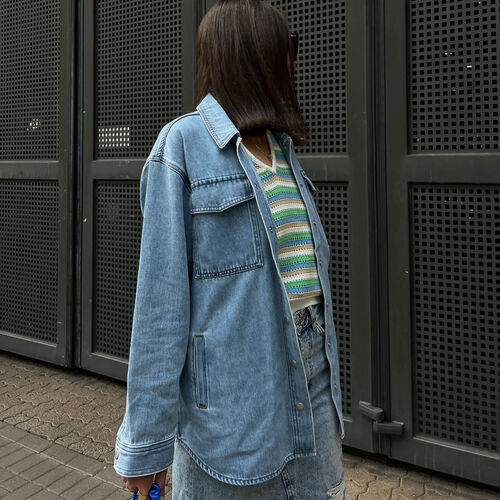 Hemdjacke aus Denim